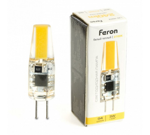 Светодиодная лампа Feron LB-423 G4 3W 230V 2700K 51167 Светодиодная лампа Feron LB-423 G4 3W 230V 2700K 51167