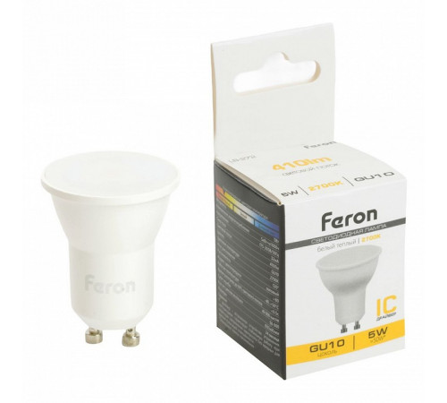Лампа светодиодная Feron LB-272 GU10 5W 2700K 51221 Лампа светодиодная Feron LB-272 GU10 5W 2700K 51221