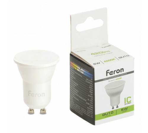 Лампа светодиодная Feron LB-272 GU10 5W 4000K 51222 Лампа светодиодная Feron LB-272 GU10 5W 4000K 51222