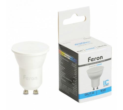 Лампа светодиодная Feron LB-272 GU10 5W 6400K 51223 Лампа светодиодная Feron LB-272 GU10 5W 6400K 51223