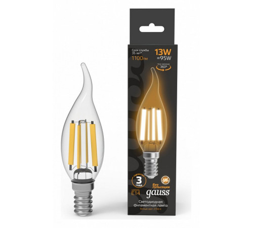 Лампа светодиодная Gauss Filament E14 13W 2700K 104801113