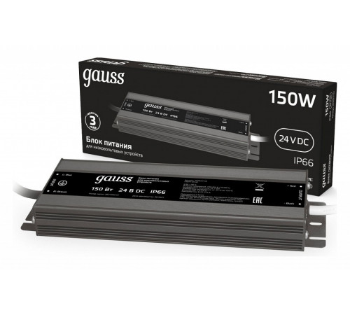 Блок питания Gauss 150Вт DC24 IP66 202022150 Блок питания Gauss 150Вт DC24 IP66 202022150