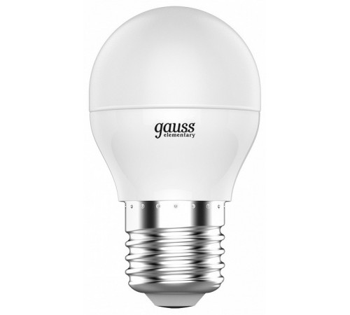 Лампа cветодиодная Gauss E27 6W 4100K шар матовый 53226