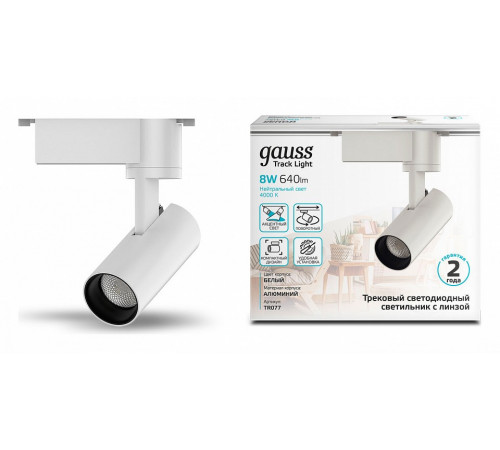 Трековый светодиодный светильник Gauss Track Light Led TR077