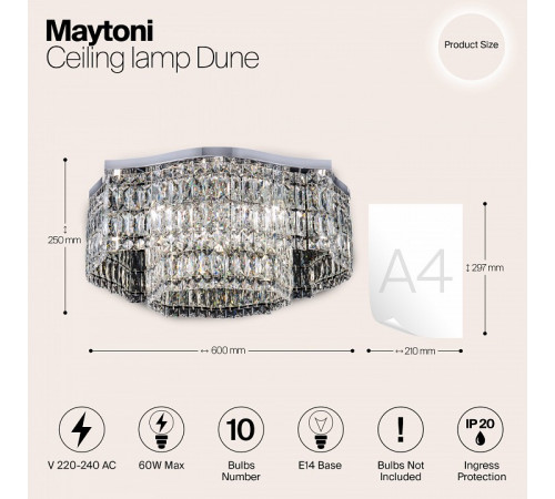 Потолочная люстра Maytoni Dune DIA005CL-10CH Потолочная люстра Maytoni Dune DIA005CL-10CH