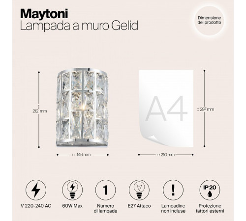 Настенный светильник Maytoni Gelid MOD184-WL-01-CH