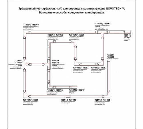 Коннектор угловой Novotech track black 3phase 135065 Коннектор угловой Novotech track black 3phase 135065