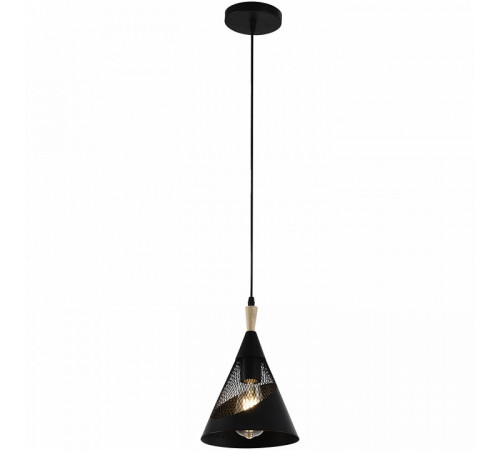 Подвесной светильник Reluce 03250-3.9-01 BK+WOOD