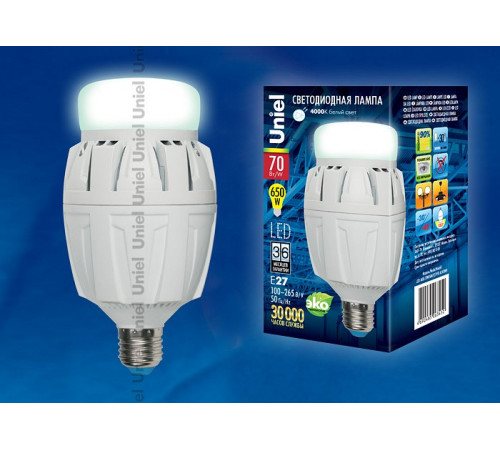 Лампа светодиодная (08980) Uniel E27 70W матовая LED-M88-70W/NW/E27/FR ALV01WH Лампа светодиодная (08980) Uniel E27 70W матовая LED-M88-70W/NW/E27/FR ALV01WH