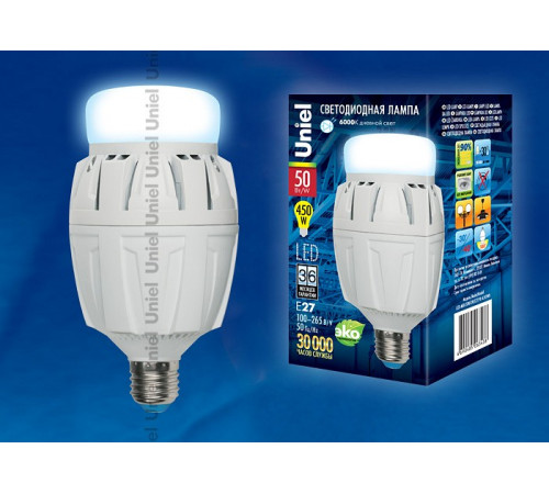 Лампа светодиодная (08983) Uniel E27 50W матовая LED-M88-50W/DW/E27/FR ALV01WH Лампа светодиодная (08983) Uniel E27 50W матовая LED-M88-50W/DW/E27/FR ALV01WH