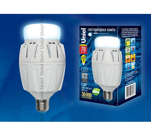 Лампа светодиодная (08984) Uniel E27 70W матовая LED-M88-70W/DW/E27/FR ALV01WH