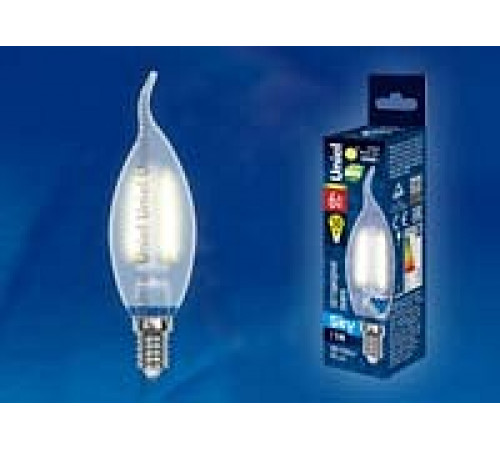 Лампа светодиодная филаментная (UL-00000306) Uniel E14 6W 3000K матовая LED-CW35-6W/WW/E14/FR PLS02WH