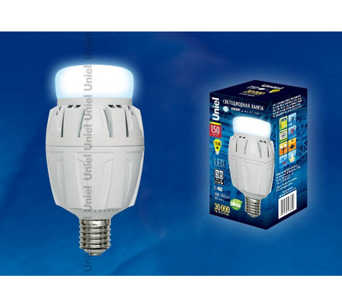 Лампа LED сверхмощная (UL-00000538) Uniel E40 150W (1500W) Uniel 6000K LED-M88-150W/DW/E40/FR ALV01WH Лампа LED сверхмощная (UL-00000538) Uniel E40 150W (1500W) Uniel 6000K LED-M88-150W/DW/E40/FR ALV01WH