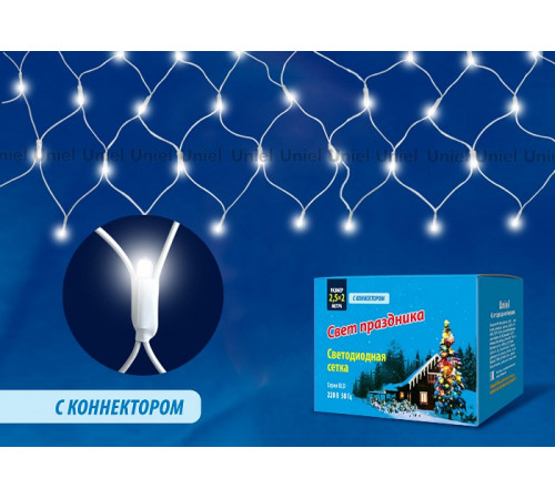 Уличная светодиодная сетка (UL-00001354) Uniel 220V белый ULD-N2520-240/TWK White IP67 Уличная светодиодная сетка (UL-00001354) Uniel 220V белый ULD-N2520-240/TWK White IP67