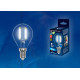Лампа светодиодная филаментная (UL-00001371) Uniel E14 6W 4000K прозрачная LED-G45-6W/NW/E14/CL PLS02WH