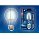 Лампа светодиодная филаментная (UL-00001372) Uniel E27 8W 4000K прозрачная LED-A60-8W/NW/E27/CL PLS02WH
