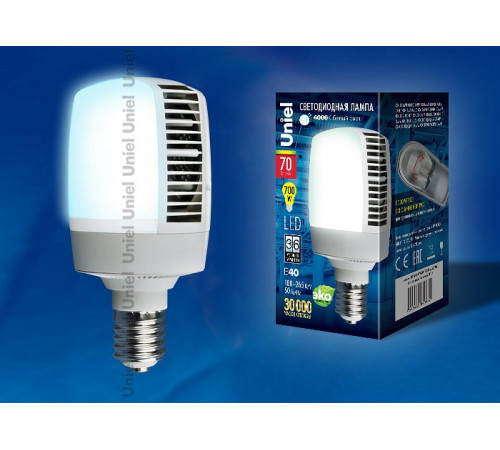 Лампа светодиодная (UL-00001813) Uniel E40 70W 4000K матовая LED-M105-70W/NW/E40/FR ALV02WH Лампа светодиодная (UL-00001813) Uniel E40 70W 4000K матовая LED-M105-70W/NW/E40/FR ALV02WH