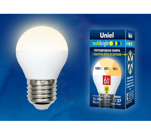 Лампа светодиодная (UL-00002377) Uniel E27 6W 3000K матовая LED-G45-6W/WW/E27/FR/MB PLM11WH Лампа светодиодная (UL-00002377) Uniel E27 6W 3000K матовая LED-G45-6W/WW/E27/FR/MB PLM11WH