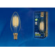 Лампа светодиодная филаментная (UL-00002396) Uniel E14 5W 2250K прозрачная LED-C35-5W/GOLDEN/E14 GLV21GO