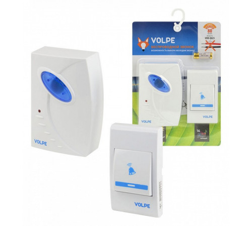 Звонок беспроводной (UL-00002401) Volpe UDB-Q025 W-R1T1-16S-80M-WH Звонок беспроводной (UL-00002401) Volpe UDB-Q025 W-R1T1-16S-80M-WH