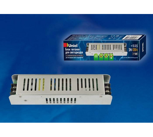 Блок питания (UL-00002431) Uniel 24V 120W IP20 5A UET-VAS-120B20 24V IP20