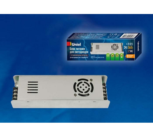 Блок питания (UL-00002435) Uniel 24V 360W IP20 15A UET-VAS-360B20 24V IP20 Блок питания (UL-00002435) Uniel 24V 360W IP20 15A UET-VAS-360B20 24V IP20