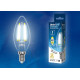 Лампа светодиодная филаментная (UL-00002862) Uniel E14 5W 4000K LED-C35-5W/NW/E14/CL/DIM GLA01TR