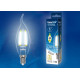Лампа светодиодная филаментная (UL-00002865) Uniel E14 5W 4000K LED-CW35-5W/NW/E14/CL/DIM GLA01TR