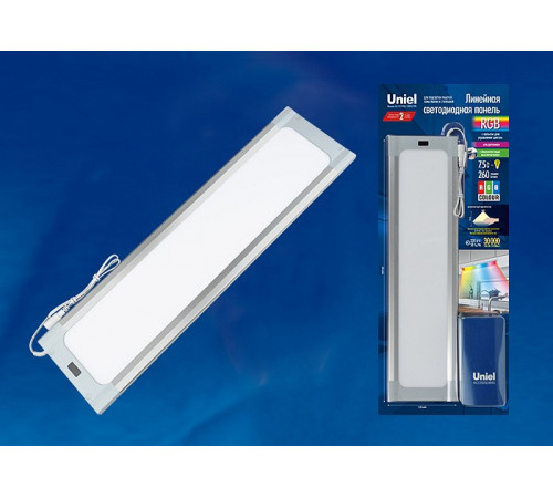 Мебельный светодиодный светильник (UL-00003038) Uniel ULI-F42-7,5W/RGB/RC/DIM Sensor IP20 Silver Мебельный светодиодный светильник (UL-00003038) Uniel ULI-F42-7,5W/RGB/RC/DIM Sensor IP20 Silver