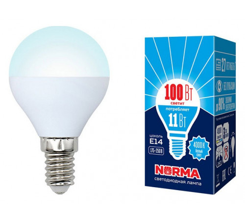 Лампа светодиодная (UL-00003831) Volpe E14 11W 4000K матовая LED-G45-11W/NW/E14/FR/NR Лампа светодиодная (UL-00003831) Volpe E14 11W 4000K матовая LED-G45-11W/NW/E14/FR/NR