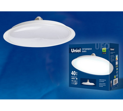 Лампа светодиодная (UL-00004574) Uniel E27 40W 4000K матовая LED-U220-40W/4000K/E27/FR PLU01WH Лампа светодиодная (UL-00004574) Uniel E27 40W 4000K матовая LED-U220-40W/4000K/E27/FR PLU01WH