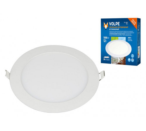 Встраиваемый светодиодный светильник Volpe ULM-Q236 12W/4000K WHITE UL-00004662