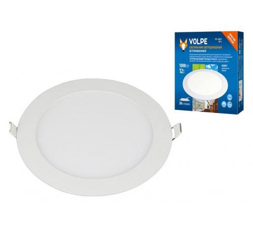 Встраиваемый светодиодный светильник Volpe ULM-Q236 12W/6500K WHITE UL-00004663 Встраиваемый светодиодный светильник Volpe ULM-Q236 12W/6500K WHITE UL-00004663