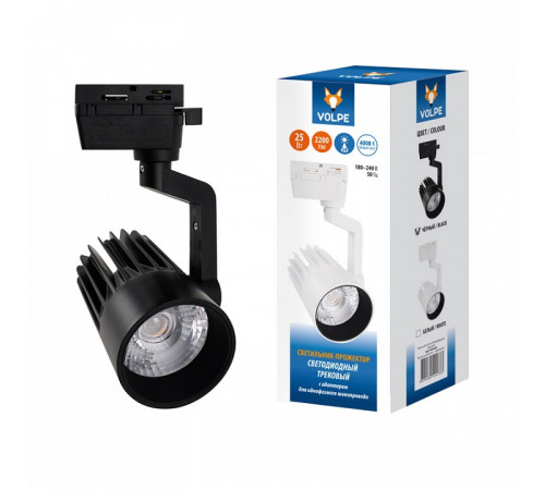 Трековый светодиодный светильник Volpe ULB-Q274 25W/4000К BLACK UL-00005924