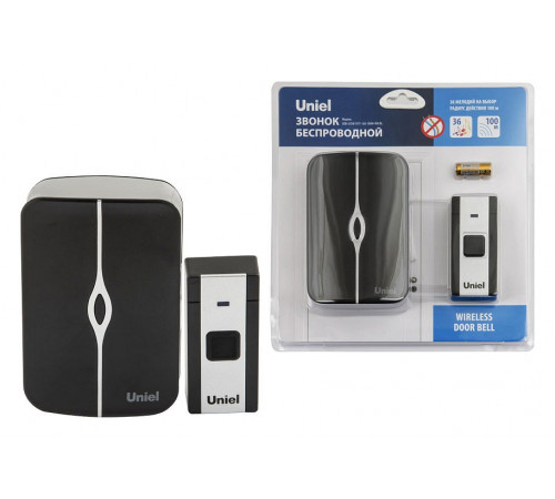 Звонок беспроводной (UL-00006434) Uniel UDB-015W-R1T1-36S-100M-WH/BL Звонок беспроводной (UL-00006434) Uniel UDB-015W-R1T1-36S-100M-WH/BL