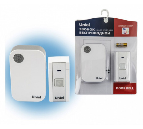 Звонок электронный (UL-00006436) Uniel UDB-091W-R1T1-36S-WH Звонок электронный (UL-00006436) Uniel UDB-091W-R1T1-36S-WH