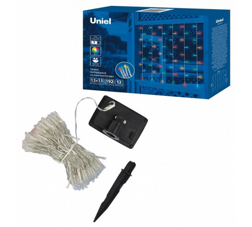 Гирлянда на солнечных батареях (UL-00006539) Uniel Занавес USL-S-132/PT1515 Multicolor Curtain Гирлянда на солнечных батареях (UL-00006539) Uniel Занавес USL-S-132/PT1515 Multicolor Curtain