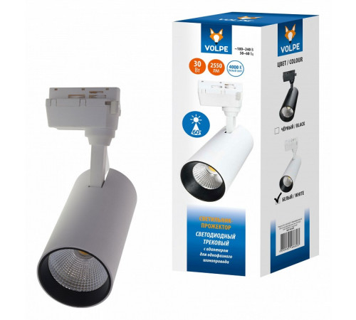 Трековый светильник Volpe ULB-Q277 30W/4000К WHITE UL-00008053 Трековый светильник Volpe ULB-Q277 30W/4000К WHITE UL-00008053