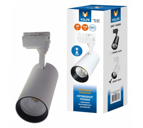 Трековый светильник Volpe ULB-Q277 40W/4000К WHITE UL-00008057 Трековый светильник Volpe ULB-Q277 40W/4000К WHITE UL-00008057