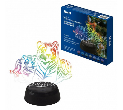 Настольная лампа Uniel ULI-M508 RGB/3AA TIGER FAMILY/BLACK UL-00008403