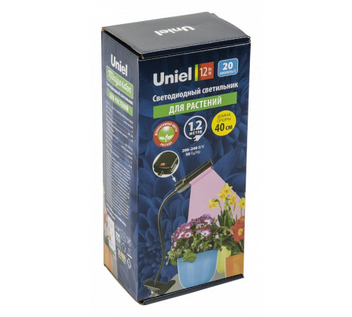 Светодиодный светильник для растений Uniel Minigarden ULT-P31-12W/SPLE/40 IP40 Black Single UL-00009250 Светодиодный светильник для растений Uniel Minigarden ULT-P31-12W/SPLE/40 IP40 Black Single UL-00009250