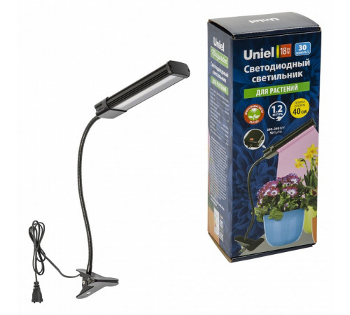 Светодиодный светильник для растений Uniel Minigarden ULT-P31-18W/SPLE/40 IP40 Black Single UL-00009251 Светодиодный светильник для растений Uniel Minigarden ULT-P31-18W/SPLE/40 IP40 Black Single UL-00009251
