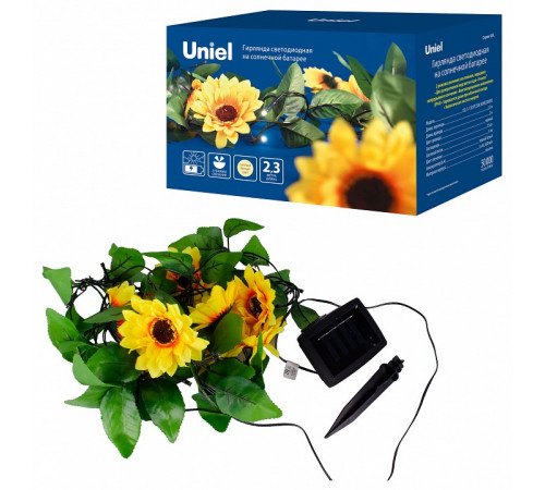 Садовая гирлянда на солнечной батарее Uniel USL-S-138/PT2300 SUNFLOWERS UL-00009377