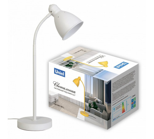 Настольная лампа Uniel UML-B701 E27 WHITE UL-00010156 Настольная лампа Uniel UML-B701 E27 WHITE UL-00010156