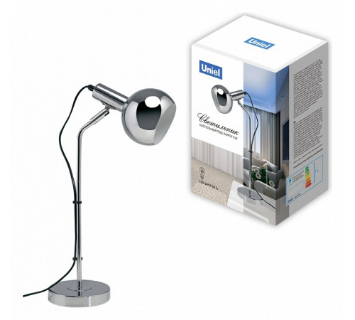 Настольная лампа Uniel UML-B702 E14 SILVER UL-00010159 Настольная лампа Uniel UML-B702 E14 SILVER UL-00010159