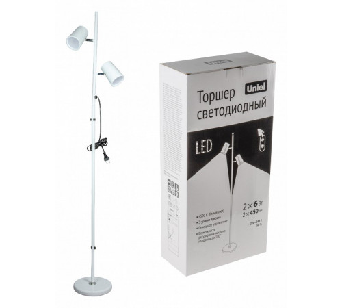 Торшер Uniel ULM-T600 2х6W/4500K/DIM WHITE UL-00010175