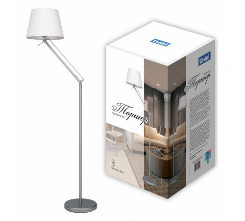 Торшер Uniel UML-T500 E27 SILVER/WHITE UL-00010181 Торшер Uniel UML-T500 E27 SILVER/WHITE UL-00010181
