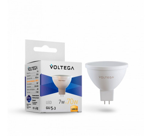 Светодиодная лампа Voltega Simple MR16 7W 3000K GU5.3 7256