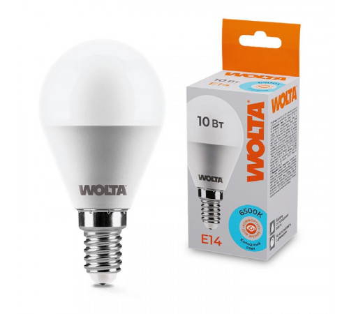 Светодиодная лампа WOLTA 10Вт 6500K E14 груша матовая 25W45GL10E14 Светодиодная лампа WOLTA 10Вт 6500K E14 груша матовая 25W45GL10E14