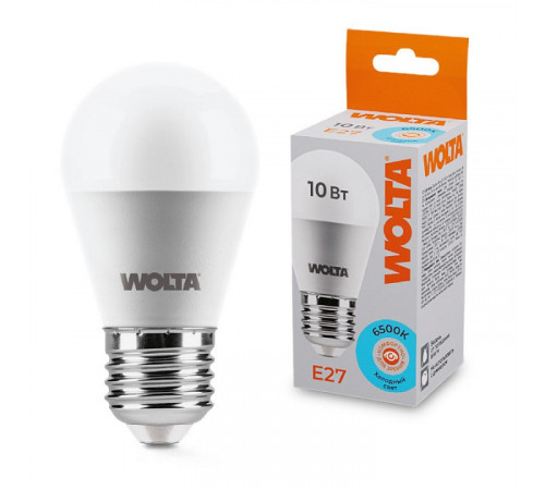Светодиодная лампа WOLTA 10Вт 6500K E27 груша матовая 25W45GL10E27 Светодиодная лампа WOLTA 10Вт 6500K E27 груша матовая 25W45GL10E27